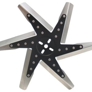 17" High Performance Stainless Steel Reverse Rotation Flex Fan, Black Hub