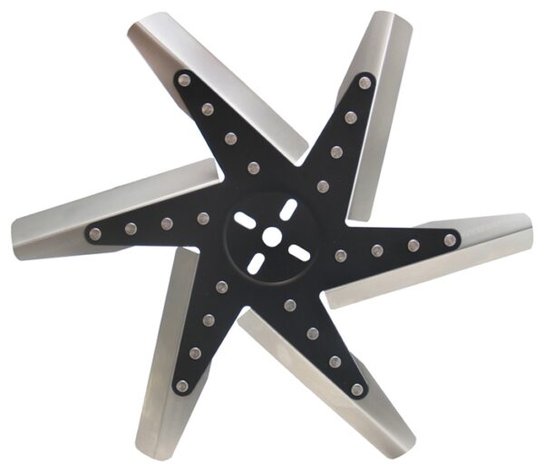 17" High Performance Stainless Steel Reverse Rotation Flex Fan, Black Hub