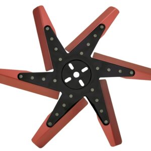 17" High Performance Aluminum Standard Rotation Flex Fan, Red Blade with Black Hub