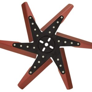 18" High Performance Aluminum Standard Rotation Flex Fan, Red Blade with Black Hub