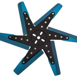 17" High Performance Aluminum Standard Rotation Flex Fan, Blue Blade with Black Hub