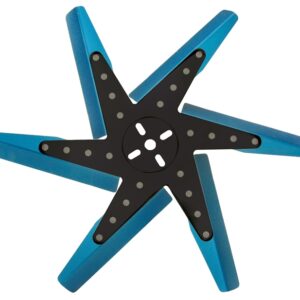 18" High Performance Aluminum Standard Rotation Flex Fan, Blue Blade with Black Hub