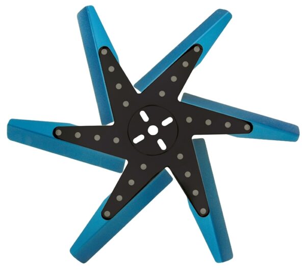 18" High Performance Aluminum Standard Rotation Flex Fan, Blue Blade with Black Hub