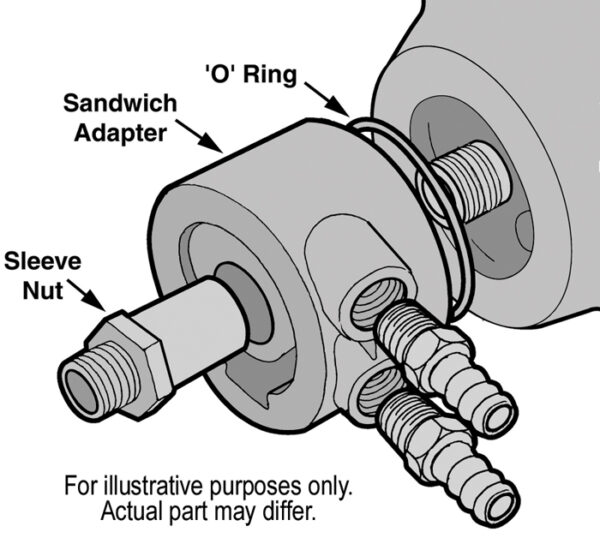 GM Thermostatic Sandwhich Adapter with 1/2" NPT Ports - Image 2