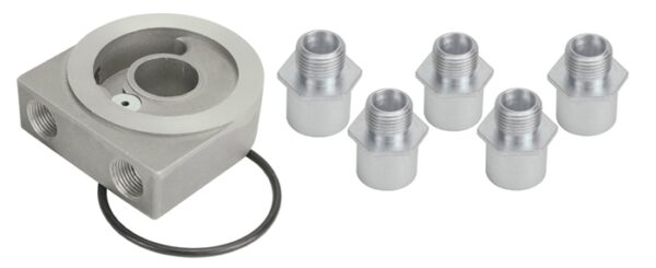 Universal Low Profile Pressue relief Sandwich Adapter with 3/8" NPT Ports