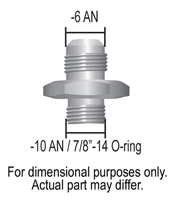 Aluminum Cooler/Adapter Fitting -6AN x -10AN O-ring - Image 2