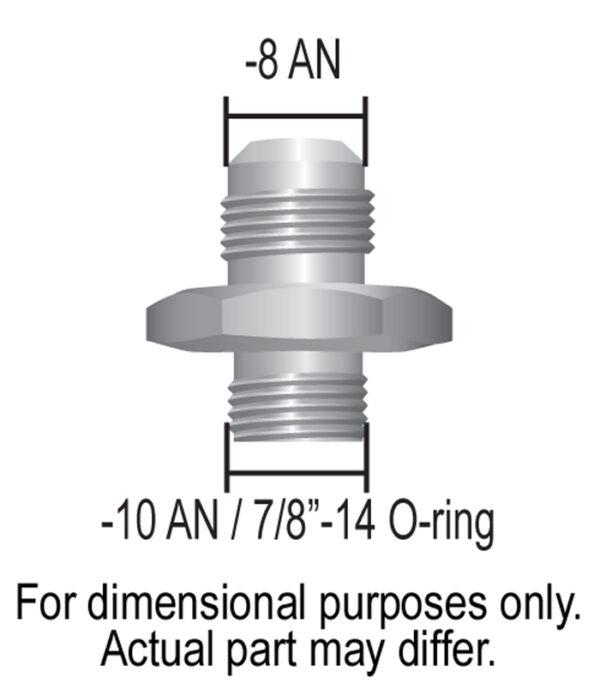 Aluminum Cooler/Adapter Fitting -8AN x -10AN O-ring - Image 2
