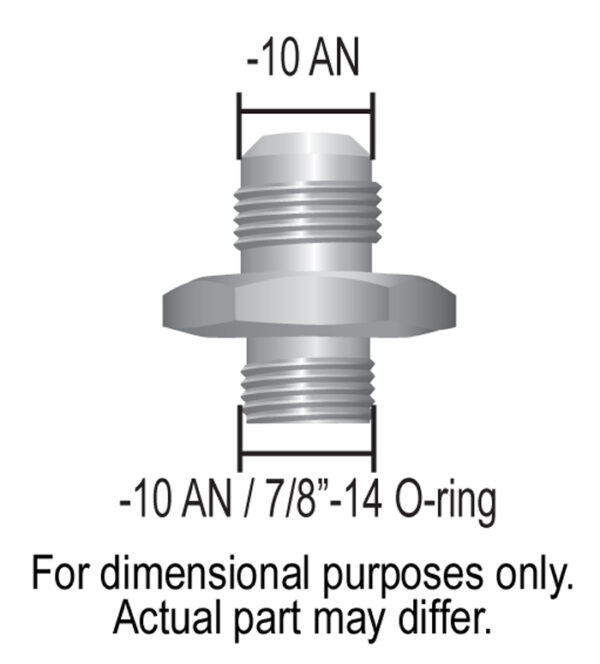 Aluminum Cooler/Adapter Fitting -10AN x -10AN O-ring - Image 2