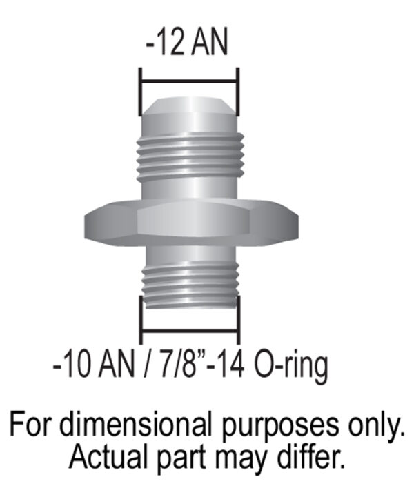 Aluminum Cooler/Adapter Fitting -12AN x -10AN O-ring - Image 2