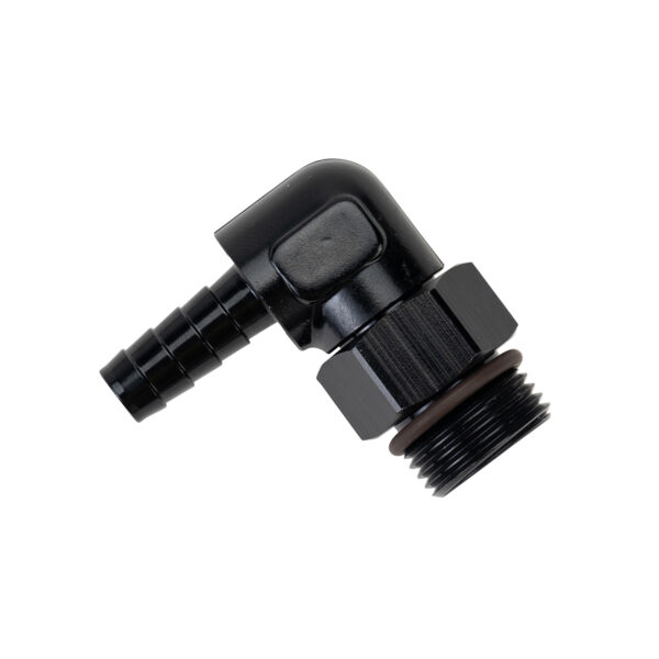 7/8-14 UNF O-ring to 3/8'' Hose Barb Male 90° Swivel Fitting