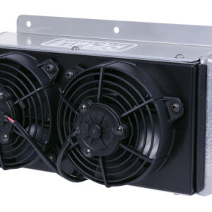 11 Row Hi-Flow Racing Remote Fluid Cooler with Dual Fans, 7/8-14 UNF O-ring