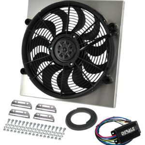 Powerpack - High Output Single 17'' Electric RAD Fan/Aluminum Shroud Kit with PWM Controller - 18''W x 18''H x 3''D
