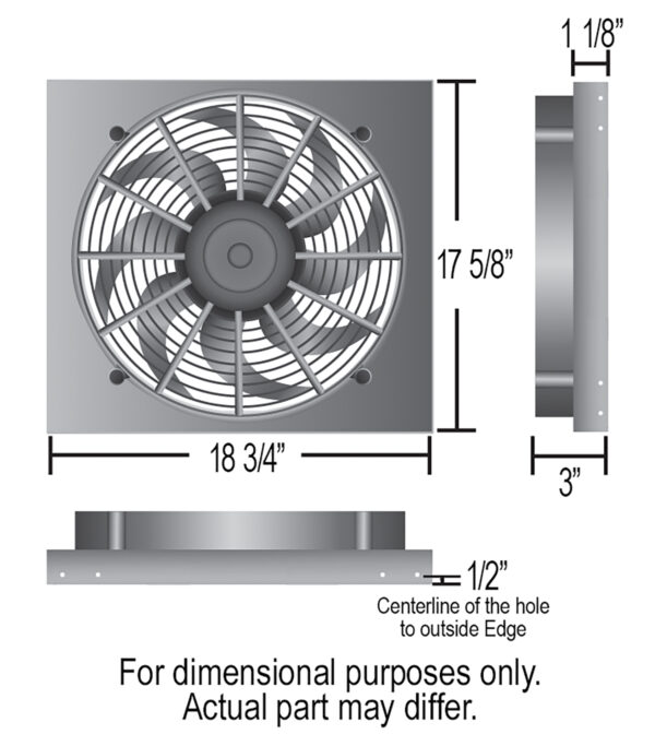 Powerpack - High Output Single 17'' Electric RAD Fan/Aluminum Shroud Kit with PWM Controller - 18-3/4''W x 17-5/8''H x 3''D - Image 5