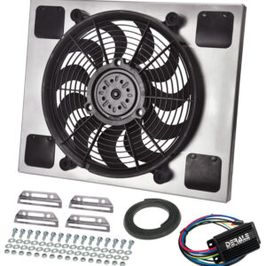 Powerpack - High Output Single 14'' Electric RAD Fan/Aluminum Shroud Kit with PWM Controller - 20''W x 16-3/8''H x 2-3/4''D