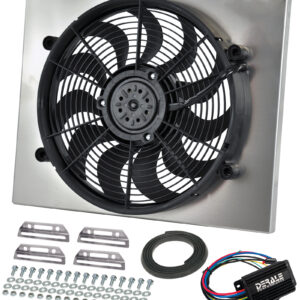 Powerpack - High Output Single 17'' Electric RAD Fan/Aluminum Shroud Kit with PWM Controller - 21''W x 16-3/4''H x 3''D