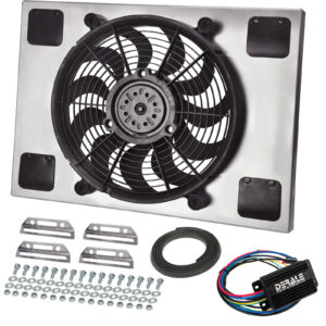 Powerpack - High Output Single 14'' Electric RAD Fan/Aluminum Shroud Kit with PWM Controller - 23-7/16''W x 15-7/16''H x 2-3/4''D