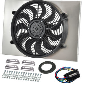 Powerpack - High Output Single 17'' Electric RAD Fan/Aluminum Shroud Kit with PWM Controller - 24''W x 17''H x 3''D