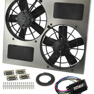 Powerpack - High Output Dual 11'' Electric RAD Fan/Aluminum Shroud with PWM Controller - 22-1/2''W x 19''H x 4''D