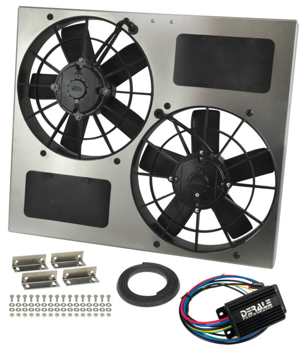 Powerpack - High Output Dual 11'' Electric RAD Fan/Aluminum Shroud with PWM Controller - 22-1/2''W x 19''H x 4''D