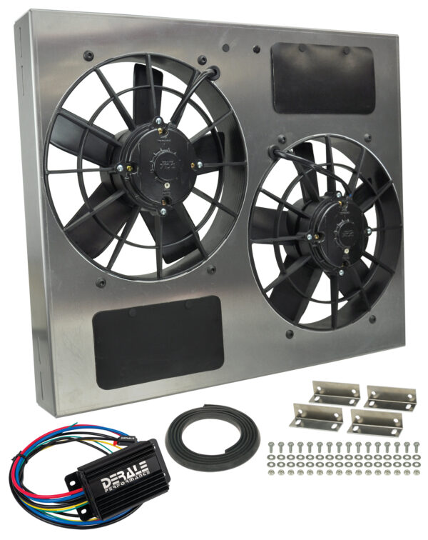 Powerpack - High Output Dual 11'' Electric RAD Fan/Aluminum Shroud with PWM Controller - 23-3/4''W x 19-3/4''H x 4''D
