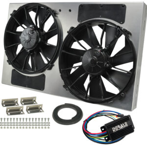 Powerpack - High Output Dual 12'' Electric RAD Fan/Aluminum Shroud with PWM Controller - 26-3/8''W x 16''H x 4''D