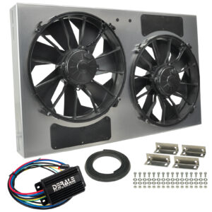 Powerpack - High Output Dual 12'' Electric RAD Fan/Aluminum Shroud with PWM Controller - 28-1/4''W x 17''H x 4''D