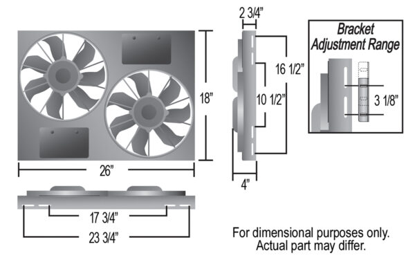 Powerpack - High Output Dual 12'' Electric RAD Fan/Steel Shroud with PWM Controller - 26''W x 18''H x 4''D - Image 5