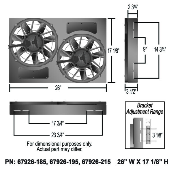 Brushless Dual Powerpack - 12'' RAD Fan/Aluminum Shroud w/ Built-in PWM Controller - Image 8