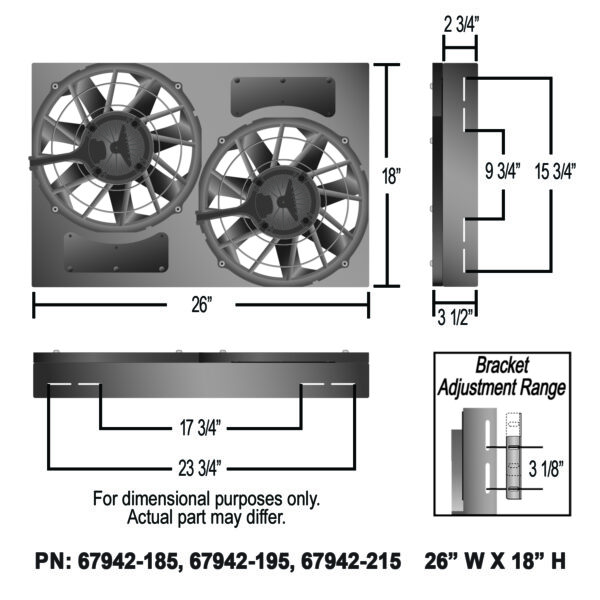 Brushless Dual Powerpack - 12'' RAD Fan/Aluminum Shroud w/ Built-in PWM Controller - Image 12