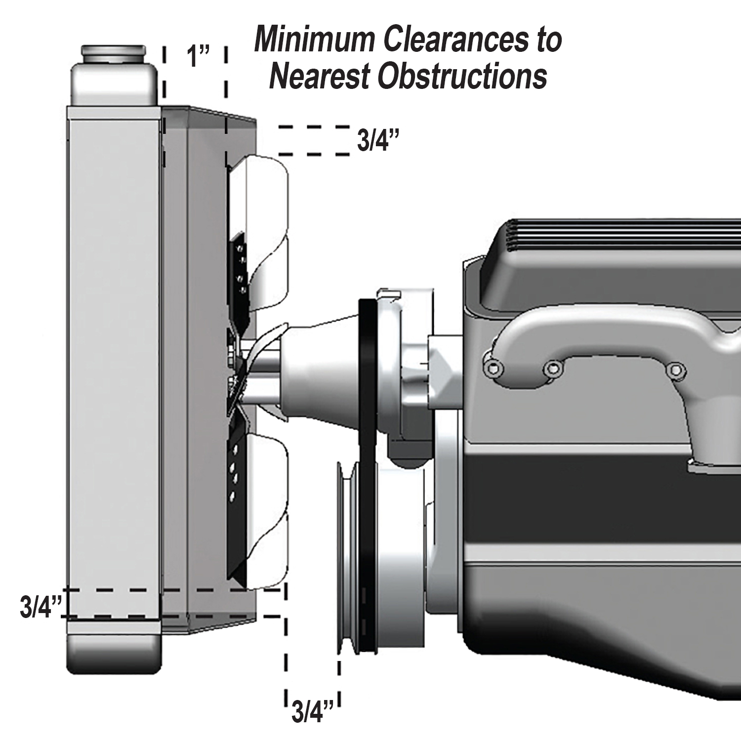 13'' Standard Rotation Rigid Race Fan, Aluminum Blade - Image 5