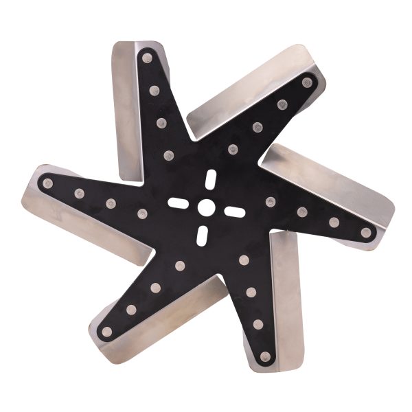 13'' High Performance Stainless Steel Standard Rotation Flex Fan, Black Hub