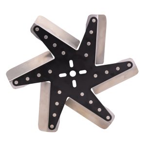 13'' High Performance Stainless Steel Reverse Rotation Flex Fan, Black Hub