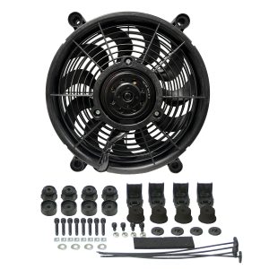 12'' H.O. Single RAD Pusher/Puller Fan with Premium Mount Kit - 12-3/4''W x 12-3/4''H x 2-5/8''D