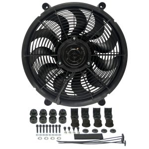 17'' H.O. Single RAD Pusher/Puller Fan with Premium Mount Kit - 16-7/8''W x 16-7/8''H x 2-5/8''D